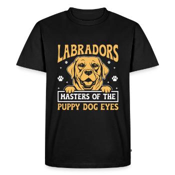 Labradors Master Of The Puppy Dog Eyes Labrador Re - Men's Premium Organic T-Shirt - black - Front - Nico (187cm)