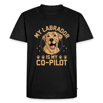 My Labrador Is My Co Pilot Lab Retriever Dog Retri - Men's Premium Organic T-Shirt - black - Front - Nico (187cm)