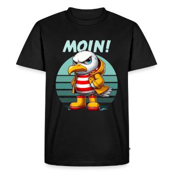 Hambourg Moin Seagull Nord Allemand Drôle Rétro - T-shirt Premium bio Homme - noir - Devant - Nico (187cm)