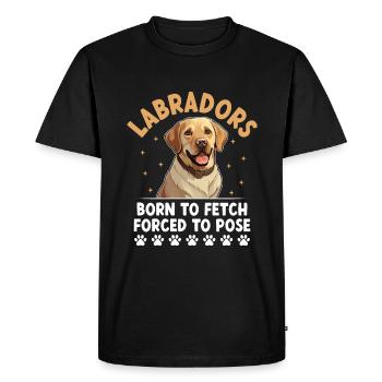 Labradors nés pour aller chercher forcés de poser Labrador re - T-shirt Premium bio Homme - noir - Devant - Nico (187cm)