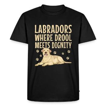 Labradors où la bave rencontre la dignité Labrador Retri - T-shirt Premium bio Homme - noir - Devant - Nico (187cm)