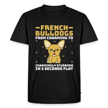 Les bouledogues français : du charmant au charmant stubbo - T-shirt Premium bio Homme - noir - Devant - Nico (187cm)