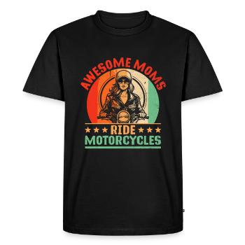 Génial Mamans Ride Motos Motard Motard M - T-shirt Premium bio Homme - noir - Devant - Nico (187cm)