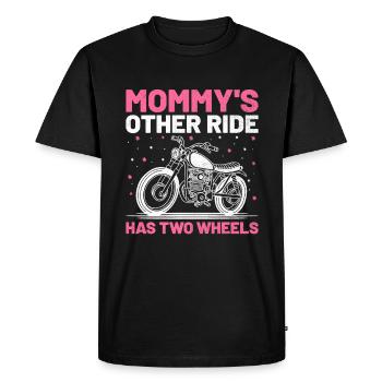 L’autre manège de maman a un moteur de moto à deux roues - T-shirt Premium bio Homme - noir - Devant - Nico (187cm)