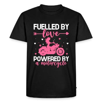 Alimenté par l’amour propulsé par une moto moto - T-shirt Premium bio Homme - noir - Devant - Nico (187cm)