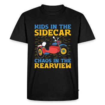 Enfants dans le side-car Chaos dans le rétroviseur Motorcyc - T-shirt Premium bio Homme - noir - Devant - Nico (187cm)