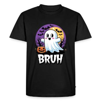 Halloween Fantôme Fantôme Brûlure Pleine Lune Mignon - T-shirt Premium bio Homme - noir - Devant - Nico (187cm)