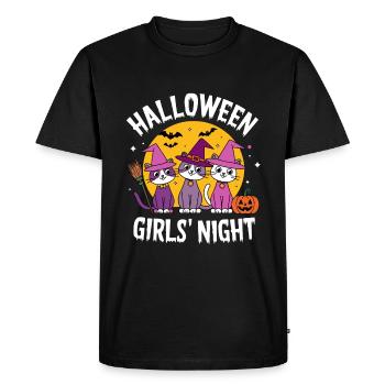 Halloween Soirée entre filles Chats Sorcières - T-shirt Premium bio Homme - noir - Devant - Nico (187cm)