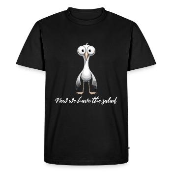 Mouette Drôle Dicton Nord Allemand Hambourg Mer du Nord - T-shirt Premium bio Homme - noir - Devant - Nico (187cm)