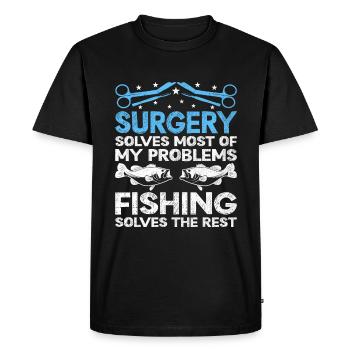 La chirurgie résout la plupart de mes problèmes La pêche résout - T-shirt Premium bio Homme - noir - Devant - Nico (187cm)