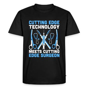Cutting Edge Technology Meets Cutting Edge Surgeon - Men's Premium Organic T-Shirt - black - Front - Nico (187cm)