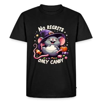 Halloween Souris Sorcière Sorcière Chapeau Bonbons Drôle Mignon - T-shirt Premium bio Homme - noir - Devant - Nico (187cm)