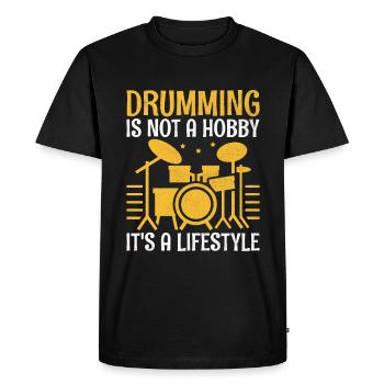 Le tambour n’est pas un passe-temps, c’est un style de vie Tambour - T-shirt Premium bio Homme - noir - Devant - Nico (187cm)