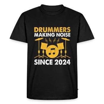 Drummers Making Noise Since 2024 Drumming Drum Dru - Men's Premium Organic T-Shirt - black - Front - Nico (187cm)