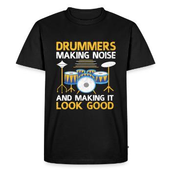 Drummers Making Noise And Making It Look Good Drum - Men's Premium Organic T-Shirt - black - Front - Nico (187cm)