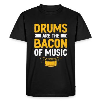 Les tambours sont le bacon de la musique Tambour Tambour Tambour - T-shirt Premium bio Homme - noir - Devant - Nico (187cm)