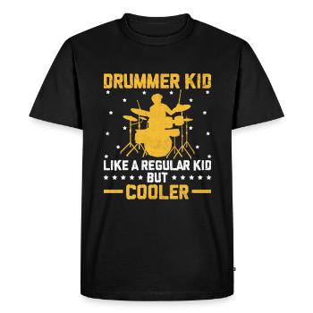 Drummer Kid Like A Regular Kid But Cooler Drum Dru - Men's Premium Organic T-Shirt - black - Front - Nico (187cm)