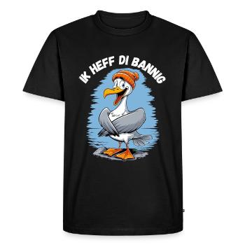 Hambourg Seagull Je t’aime Basse Mer du Nord allemande - T-shirt Premium bio Homme - noir - Devant - Nico (187cm)
