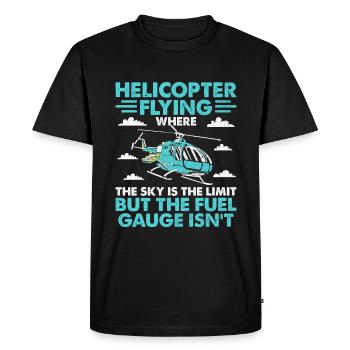 Vol en hélicoptère là où le ciel est la limite Pilote - T-shirt Premium bio Homme - noir - Devant - Nico (187cm)