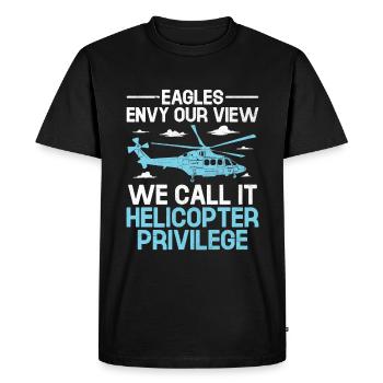 Eagles Envy Our View We Call It Helicopter Privile - Men's Premium Organic T-Shirt - black - Front - Nico (187cm)