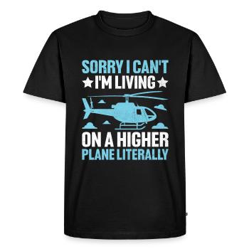 Désolé, je ne peux pas, je vis sur un plan supérieur, littéral - T-shirt Premium bio Homme - noir - Devant - Nico (187cm)