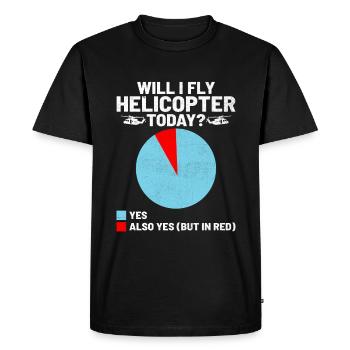 Vais-je piloter un hélicoptère aujourd’hui hélicoptères Aviator Pi - T-shirt Premium bio Homme - noir - Devant - Nico (187cm)