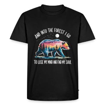 Nature Forêt Détente Nature Conservation Ours Temps Mort - T-shirt Premium bio Homme - noir - Devant - Nico (187cm)