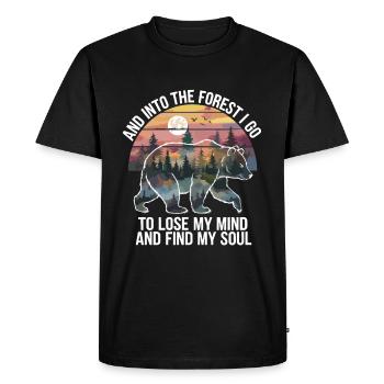 Nature Forêt Détente Résilience Randonnée Rétro - T-shirt Premium bio Homme - noir - Devant - Nico (187cm)