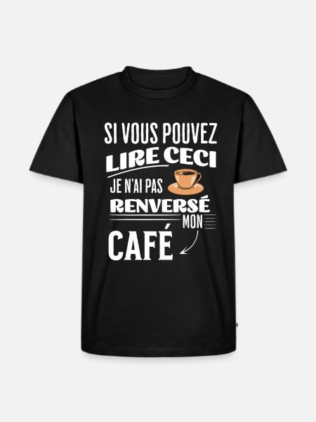 Humour Café Lecture - T-shirt Premium bio Homme - noir