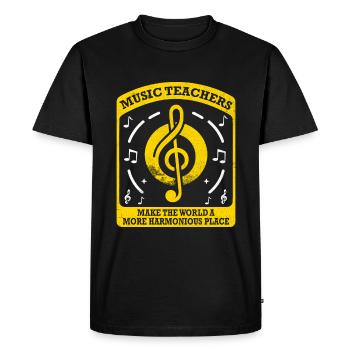 Music Teachers Make The World A More Harmonious Pl - Men's Premium Organic T-Shirt - black - Front - Nico (187cm)