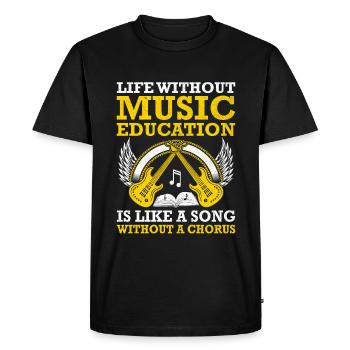 La vie sans éducation musicale est comme une chanson sans - T-shirt Premium bio Homme - noir - Devant - Nico (187cm)