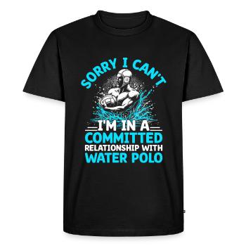 Sorry I Can't I'm In A Committed Relationship Wate - Men's Premium Organic T-Shirt - black - Front - Nico (187cm)