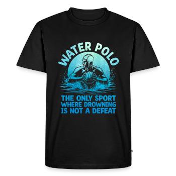Le water-polo : le seul sport où la noyade n’est pas un - T-shirt Premium bio Homme - noir - Devant - Nico (187cm)
