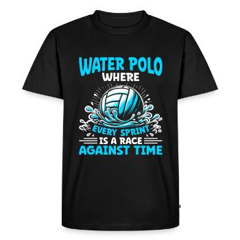 Water Polo Where Every Sprint Is A Race Against Ti - Men's Premium Organic T-Shirt - black - Front - Nico (187cm)