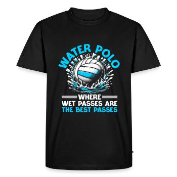Water Polo Where Wet Passes Are The Best Passes - Men's Premium Organic T-Shirt - black - Front - Nico (187cm)