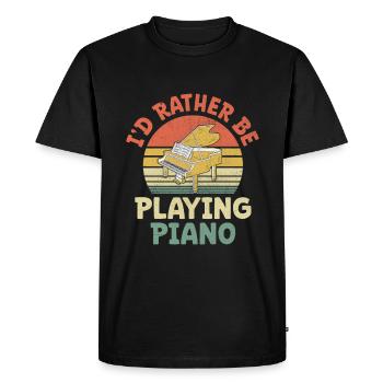 I'd Rather Be Playing Piano Pianist Keyboardist Pi - Men's Premium Organic T-Shirt - black - Front - Nico (187cm)
