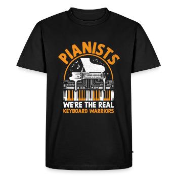 Pianistes Nous sommes les vrais guerriers du clavier Piano Pi - T-shirt Premium bio Homme - noir - Devant - Nico (187cm)