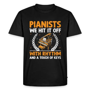 Pianists We Hit It Off With Rhythm And A Toch Of K - Men's Premium Organic T-Shirt - black - Front - Nico (187cm)