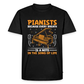 Pianists Because Every Breath Is A Note In The Son - Men's Premium Organic T-Shirt - black - Front - Nico (187cm)