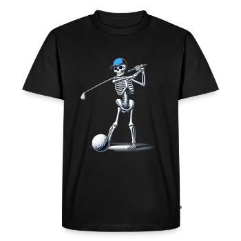 Halloween golfeur golf jouer golf club squelette - T-shirt Premium bio Homme - noir - Devant - Nico (187cm)