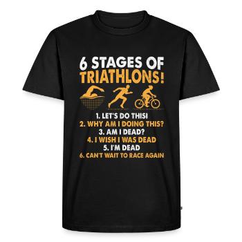 6 Stages Of Triathlons Triathlon Swim Bike Run Tri - Men's Premium Organic T-Shirt - black - Front - Nico (187cm)