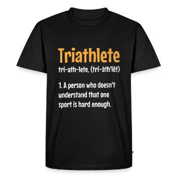 Triathlète Une personne qui ne comprend pas cela sur - T-shirt Premium bio Homme - noir - Devant - Nico (187cm)