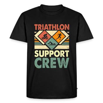 Triathlon Support Crew Swim Bike Run Triathlete - Men's Premium Organic T-Shirt - black - Front - Nico (187cm)