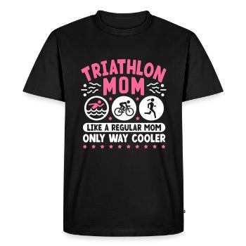 Maman de triathlon comme une maman ordinaire seulement beaucoup plus cool - T-shirt Premium bio Homme - noir - Devant - Nico (187cm)