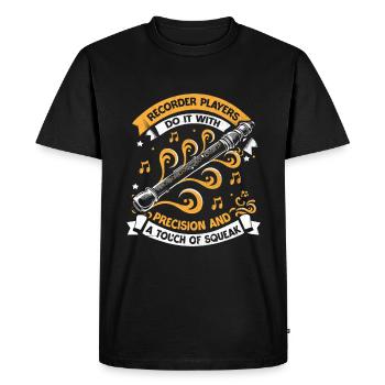 Les joueurs de flûte à bec le font avec précision et un toucher - T-shirt Premium bio Homme - noir - Devant - Nico (187cm)
