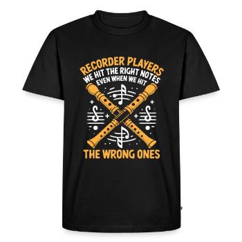 Enregistreurs Nous frappons les bonnes notes même lorsque - T-shirt Premium bio Homme - noir - Devant - Nico (187cm)