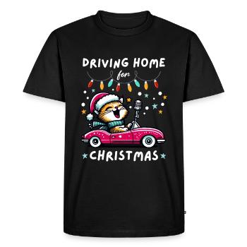 Christmas Cat Home Family Holidays Cute - Men's Premium Organic T-Shirt - black - Front - Nico (187cm)