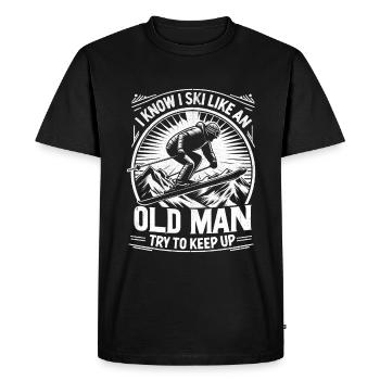 I Know I Ski Like An Old Man Try To Keep Up Skiing - Men's Premium Organic T-Shirt - black - Front - Nico (187cm)