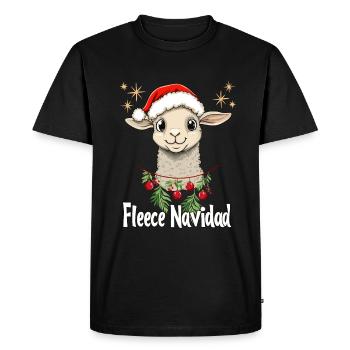 Christmas Sheep Feliz Navidad Cute Funny - Men's Premium Organic T-Shirt - black - Front - Nico (187cm)