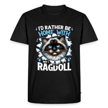 Je préfère être à la maison avec mon propriétaire Ragdoll Ragdolls - T-shirt Premium bio Homme - noir - Devant - Nico (187cm)